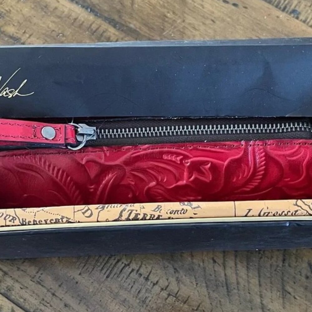 Patricia Nash "Isla" Tooled Leather Cosmetic/Pencil Pouch - Picture 5 of 6